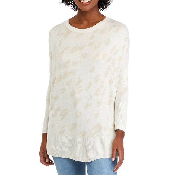 Wonderly Dolman Crew neck Animal Print Sweater Women's Sz 1X - Picture 1 of 8